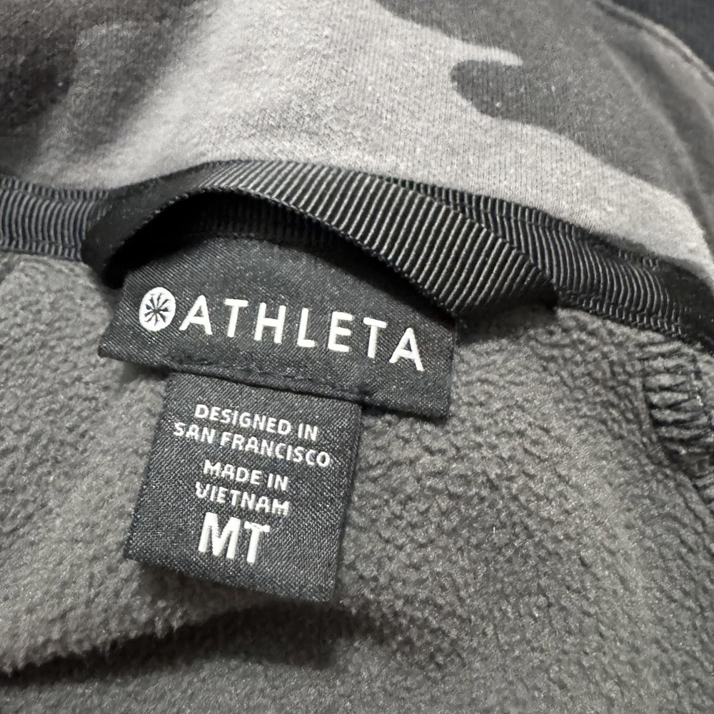 ATHLETA Hoodie Women's MT Medium Tall Full Zip Jacket Sweatshirt Thumb Holes - Picture 3 of 8